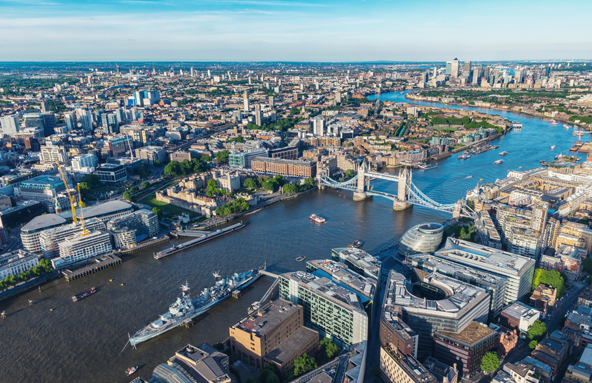 London Skyline aerial Panorama
